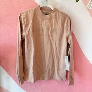 NWT Fear of God Essentials Kids Long Sleeve Tee in Blush